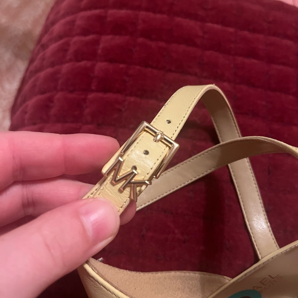 Yellow, Michael Kors wedges, worn once ankle strap - Picture 7 of 7